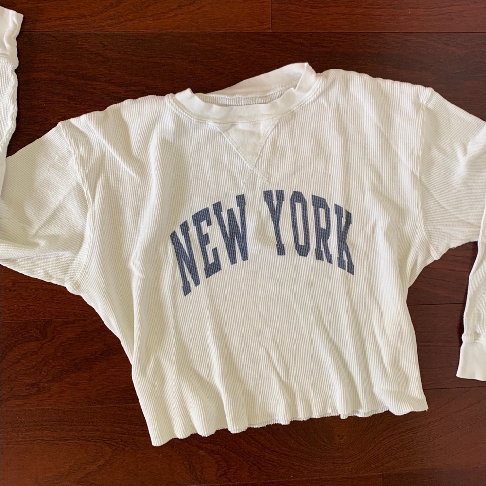 Brandy Melville White Thermal Top
